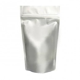 Pungă Doypack cu zip 750 g, argintiu cu valva