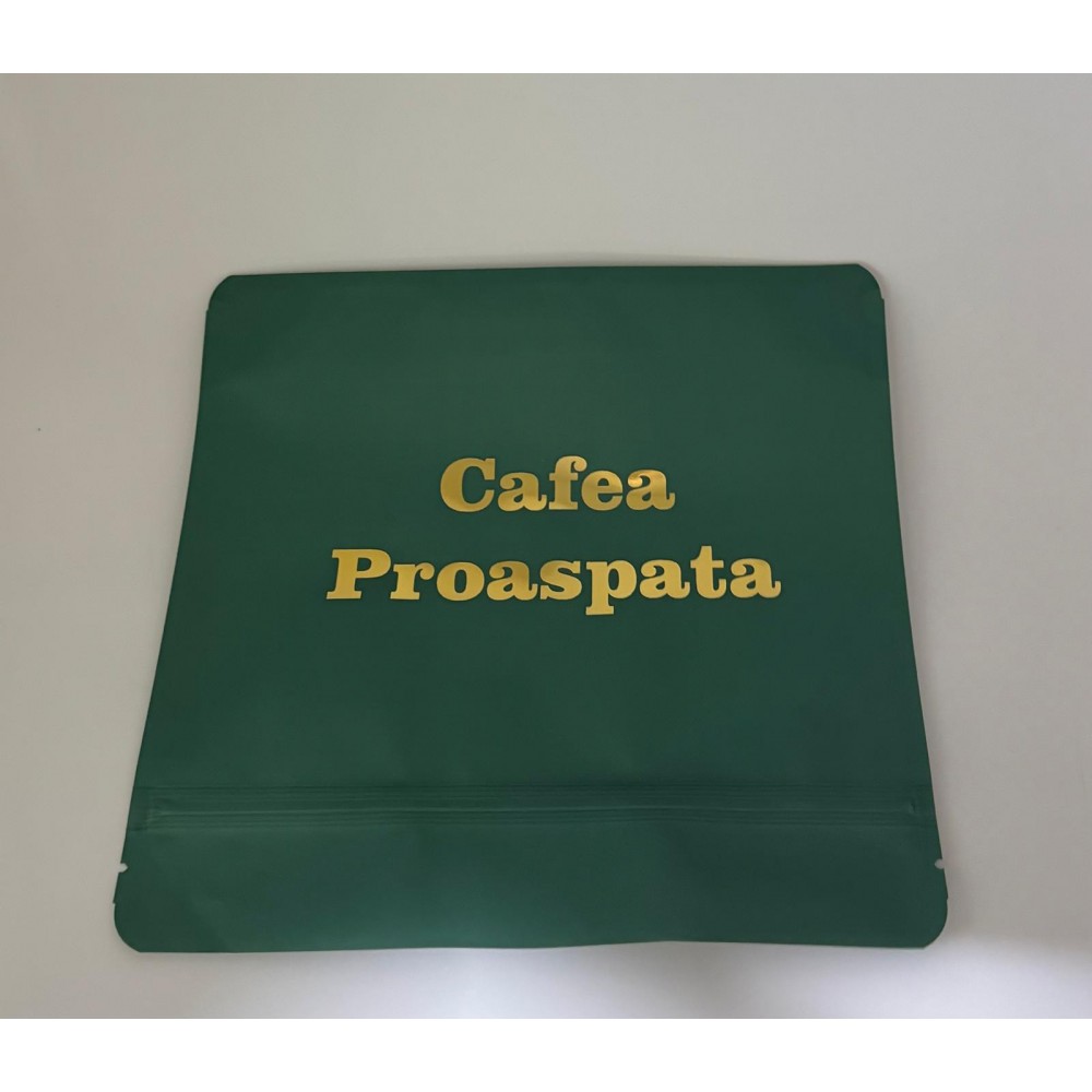 Pungă Doypack cu zip 250 g, Verde soft touch
