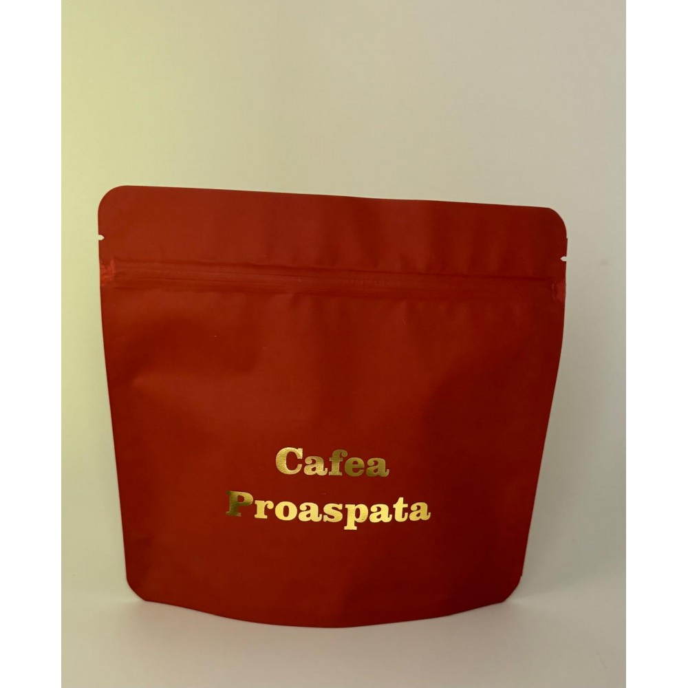 Pungă Doypack cu zip 250 g, cărămiziu soft touch