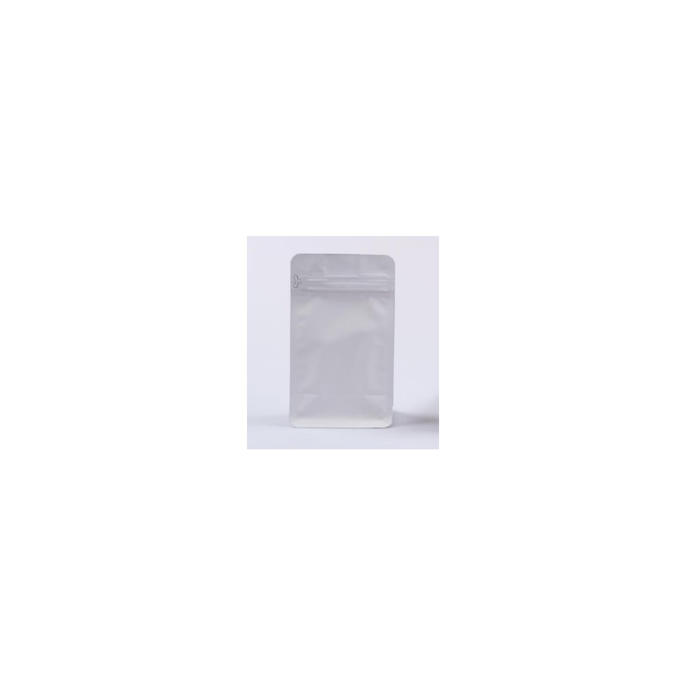 Flat Bottom cu zip 250 g, alb mat