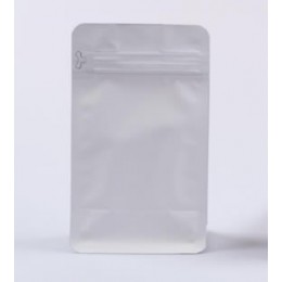 Flat Bottom cu zip 250 g, alb mat