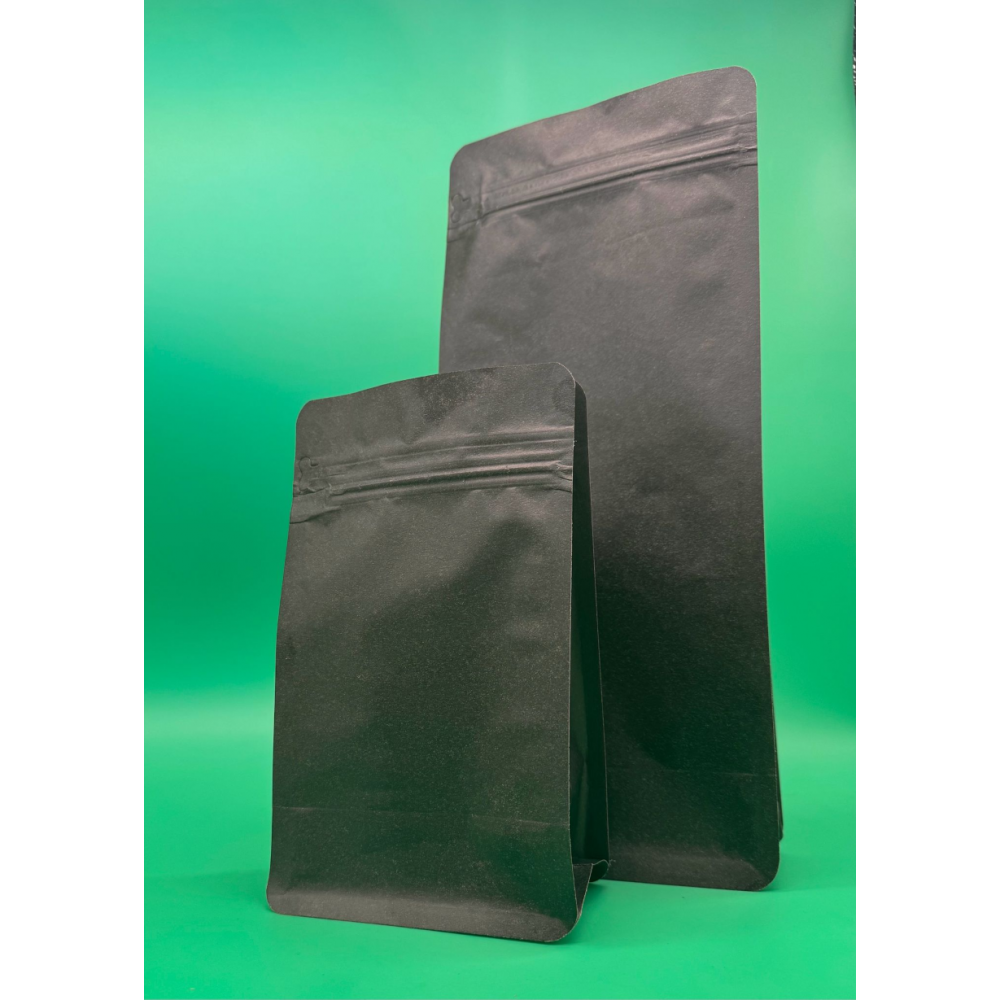 copy of Flat Bottom cu zip 250 g,  negru mat