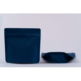 Pungă Doypack cu zip și valvă 250 g, albastru soft touch